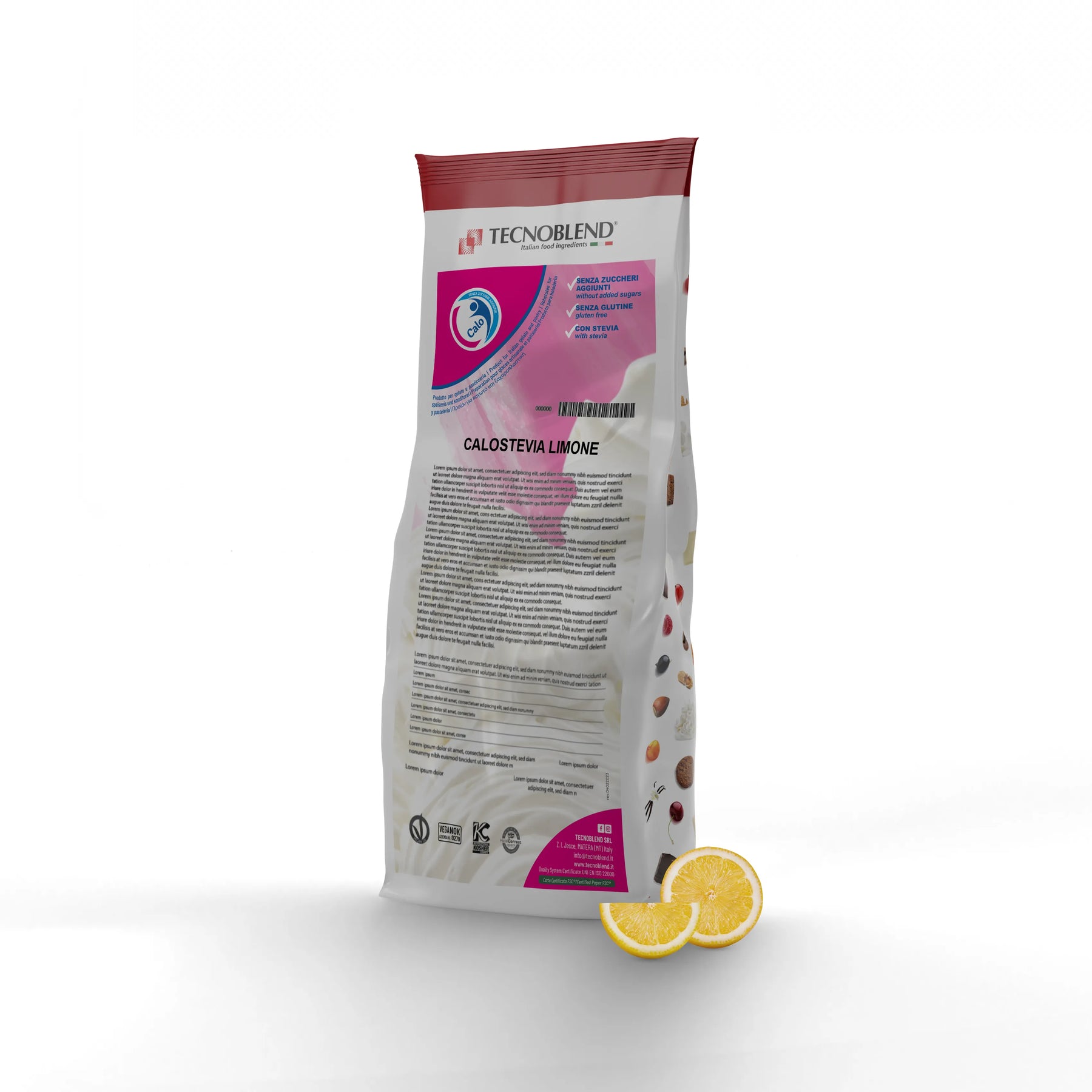1,25 kg Preparato per Gelato al Limone , Senza Zuccheri Aggiunti - CALOSTEVIA LIMONE