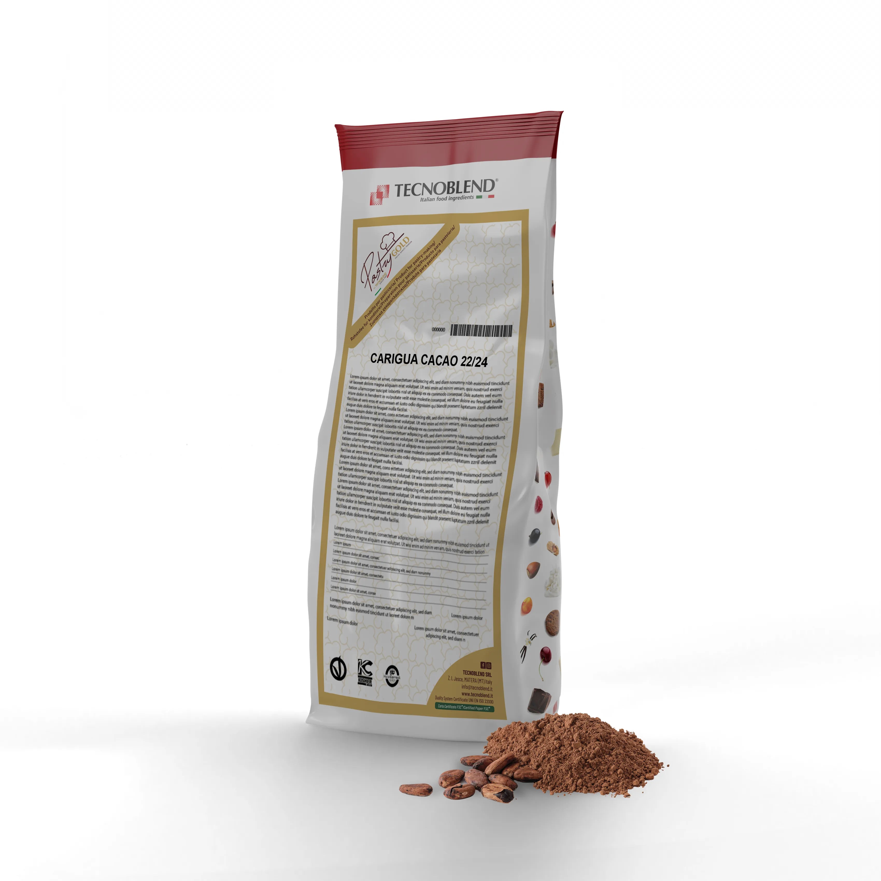 Cacao in polvere, utilizzato in gelateria e pasticceria, CARIGUA CACAO 22/24