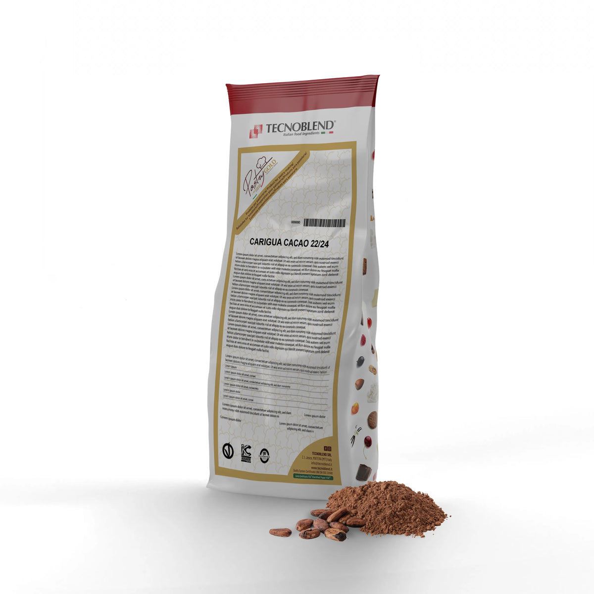 Cacao in polvere, utilizzato in gelateria e pasticceria, CARIGUA CACAO 22/24