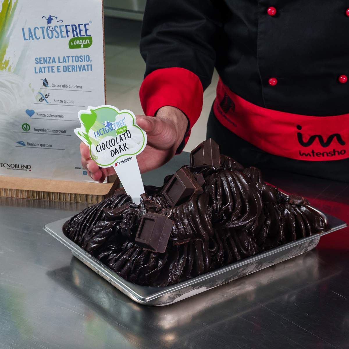 1,8 kg Preparato per Gelato al Cioccolato Extra Dark senza Lattosio e per Vegani