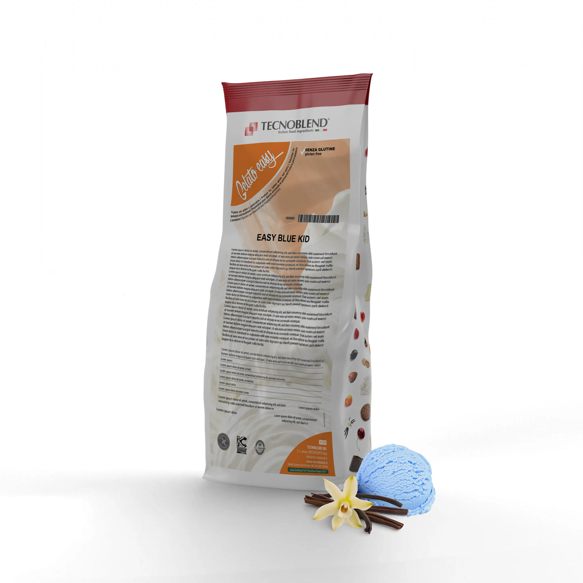 1,5 kg Preparato per Gelato, senza glutine, EASY BLUE KID