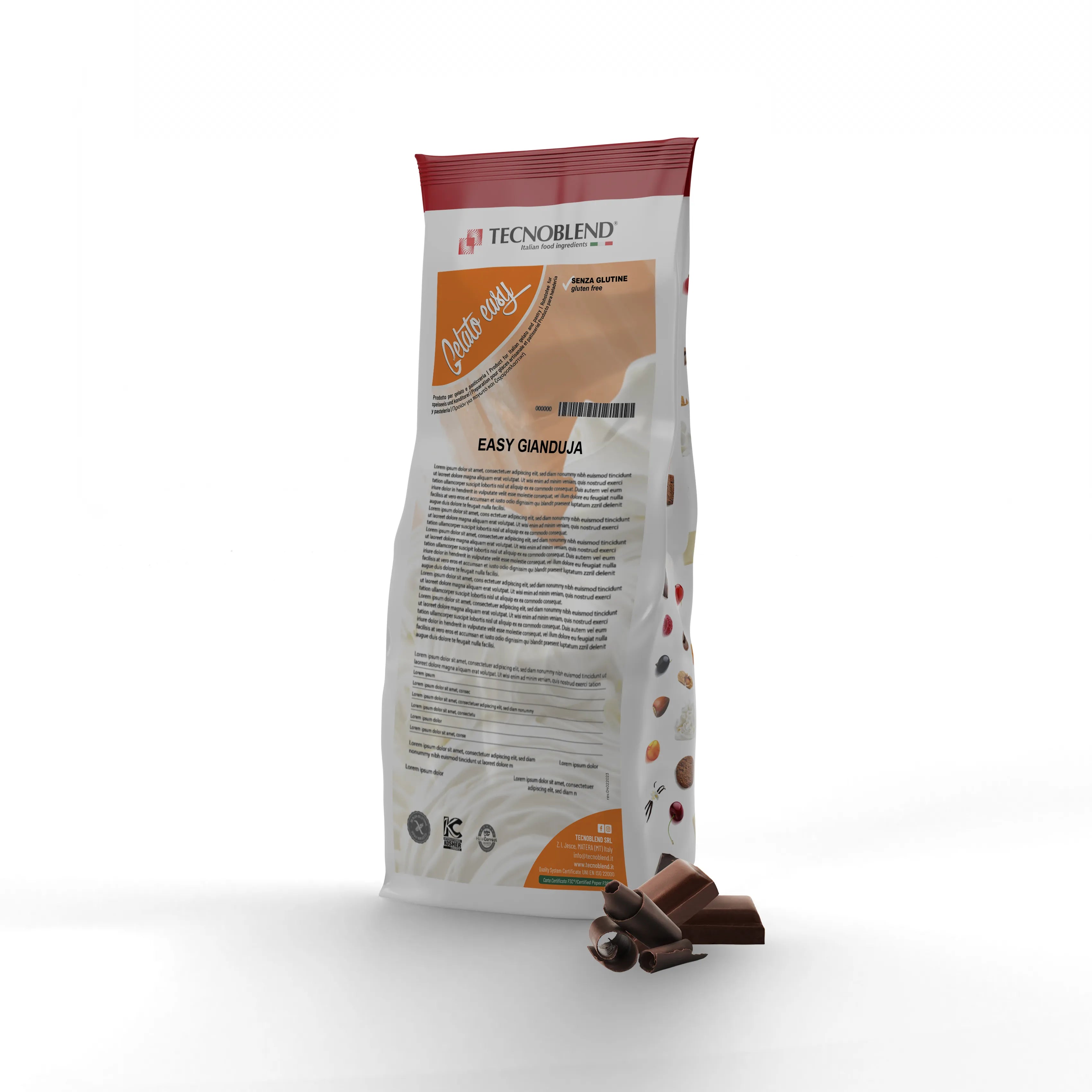 1,5 kg Preparato per Gelato alla Gianduja con pezzi