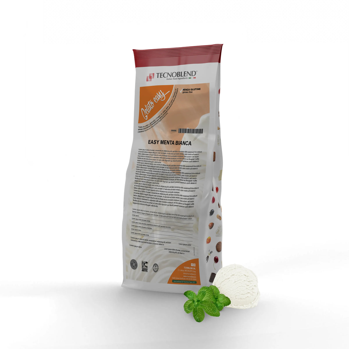 1,5 kg Preparato per Gelato , senza glutine, EASY MENTA BIANCA