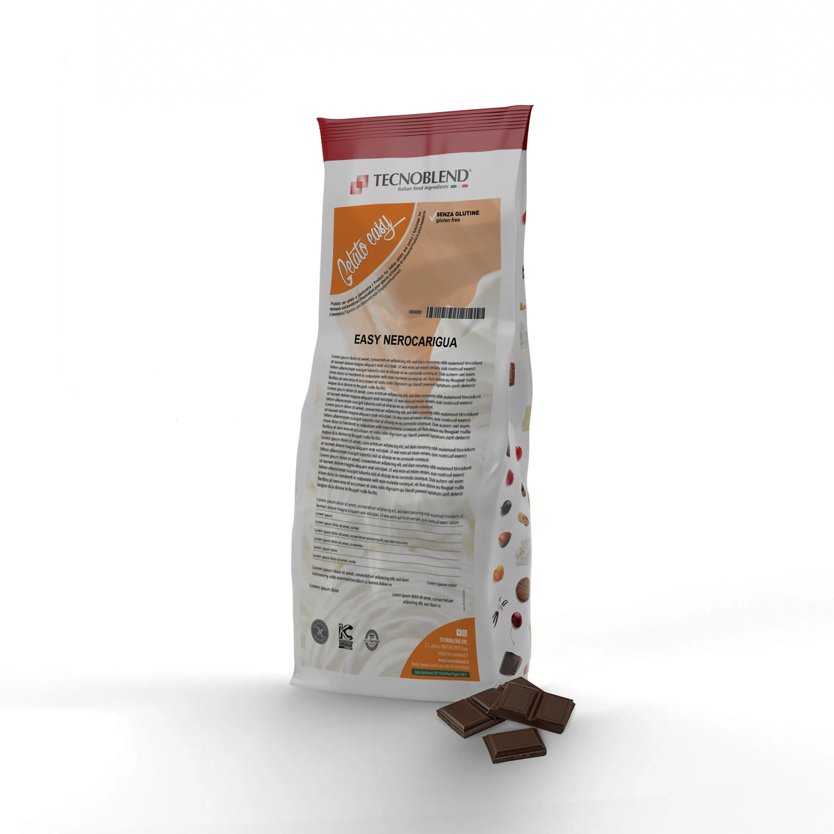 1,8 kg Preparato per Gelato al Cioccolato Fondente con pezzi