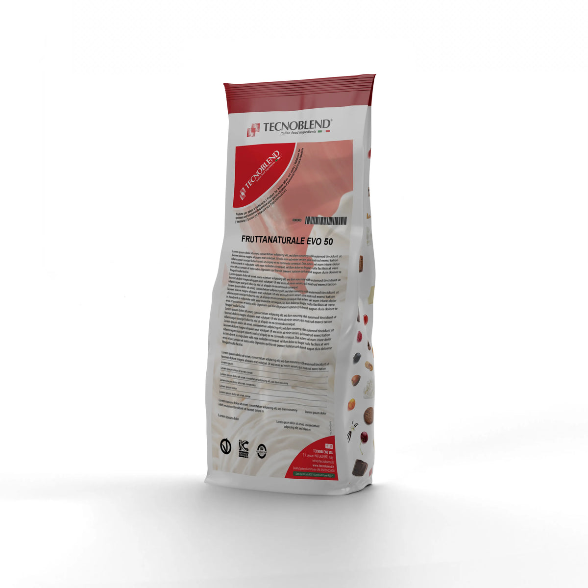 1,5 kg Base naturale in polvere a Freddo per Gelati Frutta, FRUTTA NATURALE EVO 50