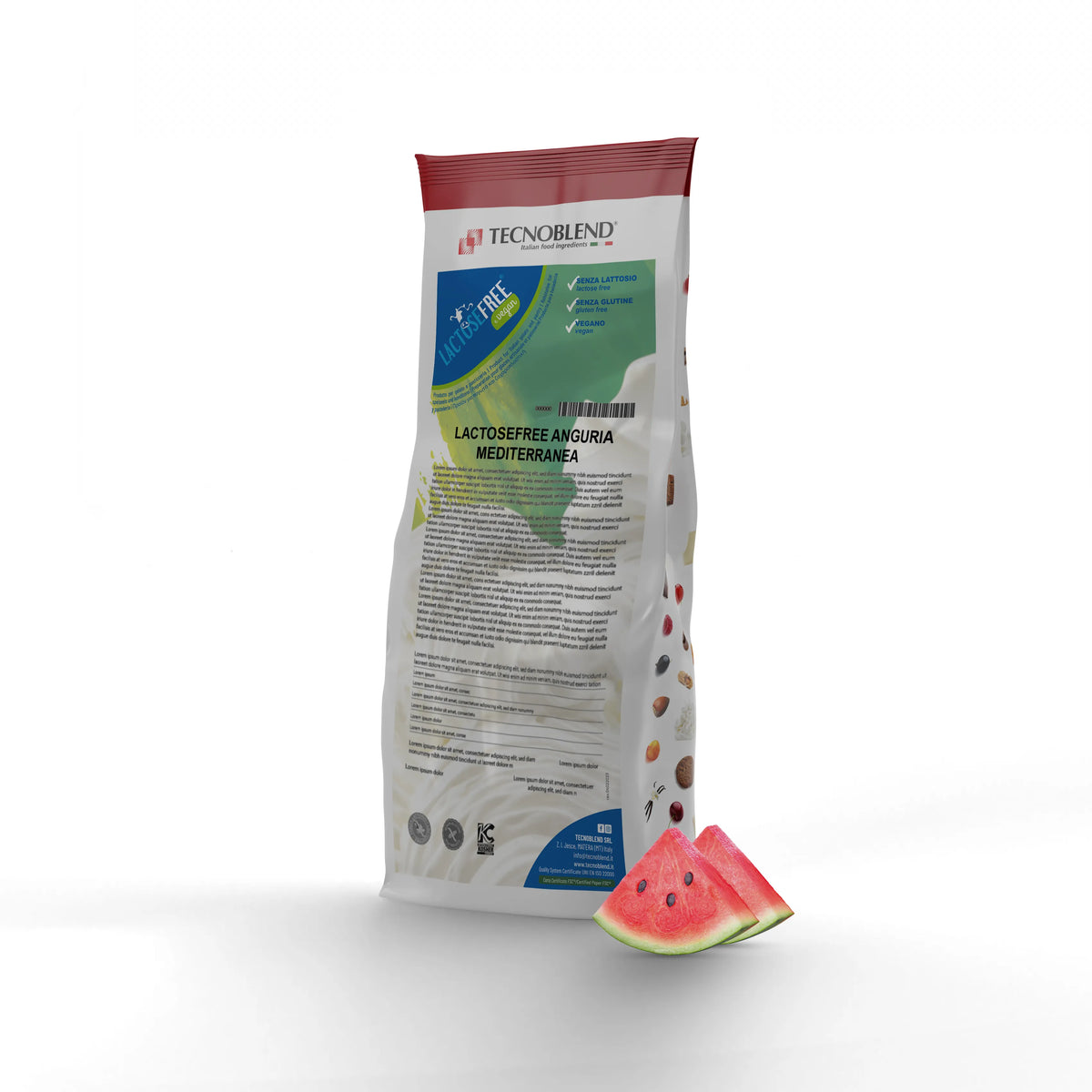 1,25 kg Preparato per Gelato all'Anguria Mediterranea senza lattosio, per vegani