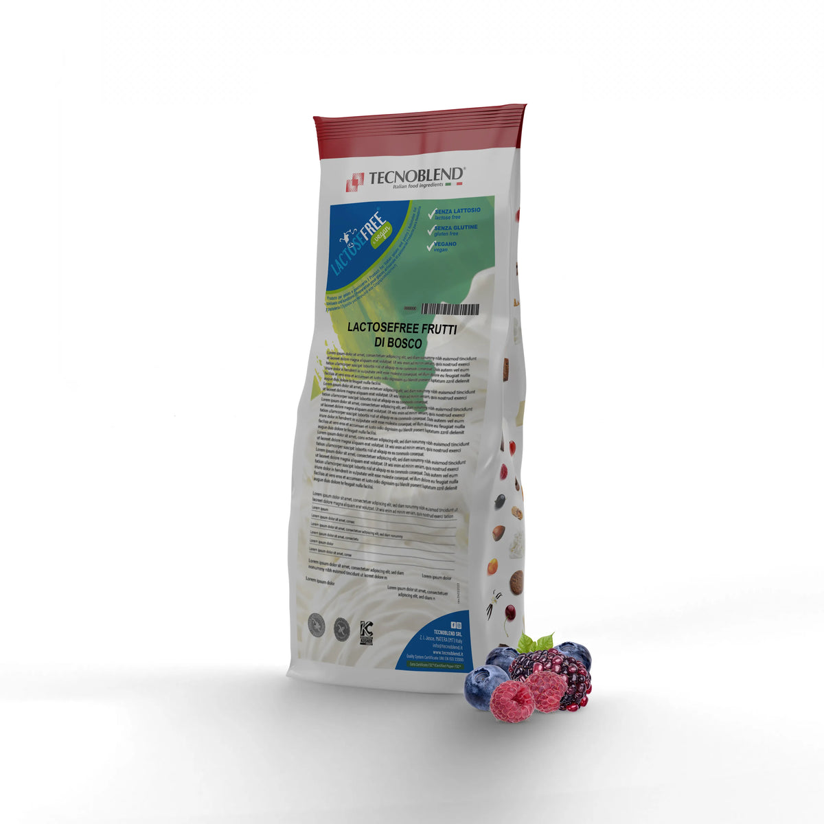 Preparato per Gelato Frutti di bosco con pezzi, senza lattosio, per vegani