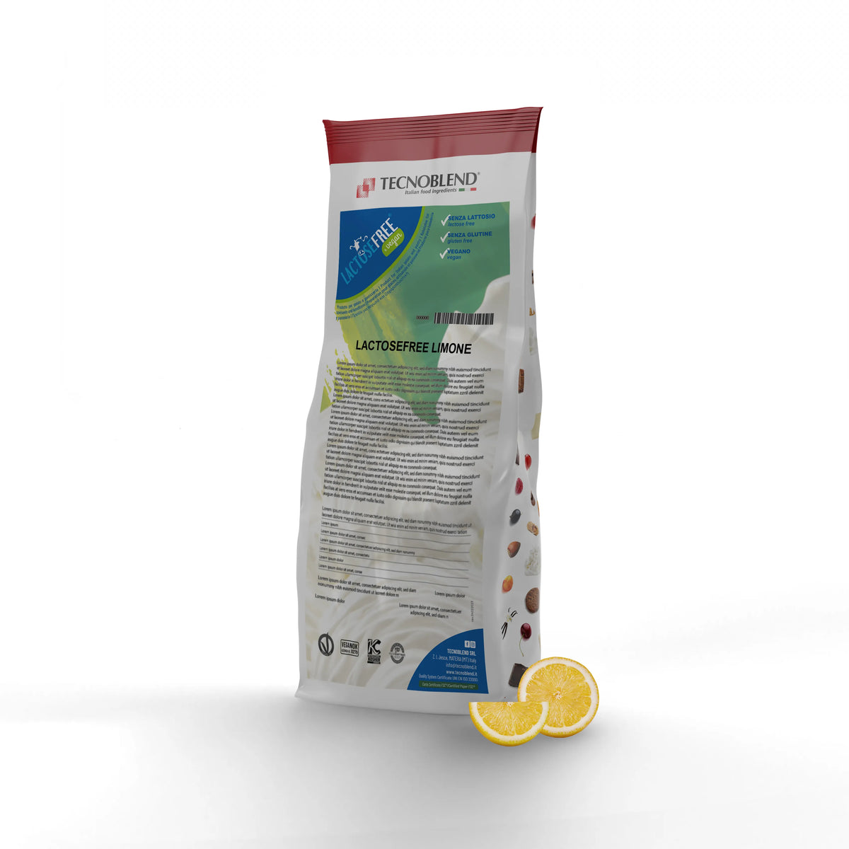 1,25 kg Preparato per Gelato al Limone,  senza lattosio, per vegani