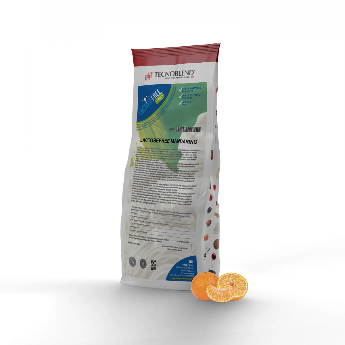 1,25 kg Preparato per Gelato al Mandarino senza lattosio, per vegani