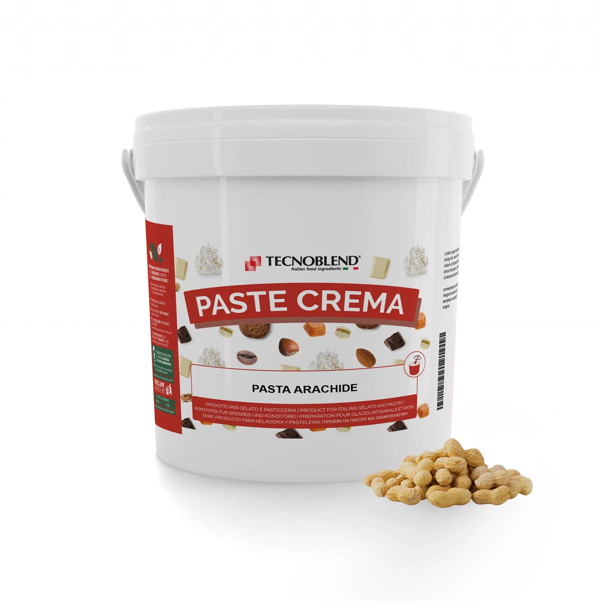 Pasta per gelato, desserts, semifreddi al gusto Arachide, senza Lattosio, per Vegani, PASTA ARACHIDE