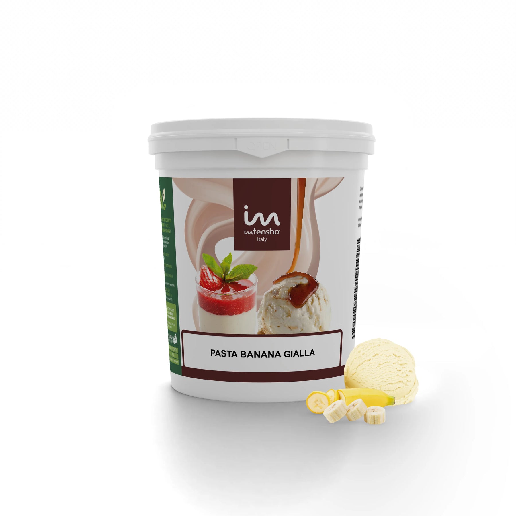 Pasta per gelato, desserts, semifreddi al gusto Banana, senza Lattosio, per Vegani, PASTA BANANA GIALLA