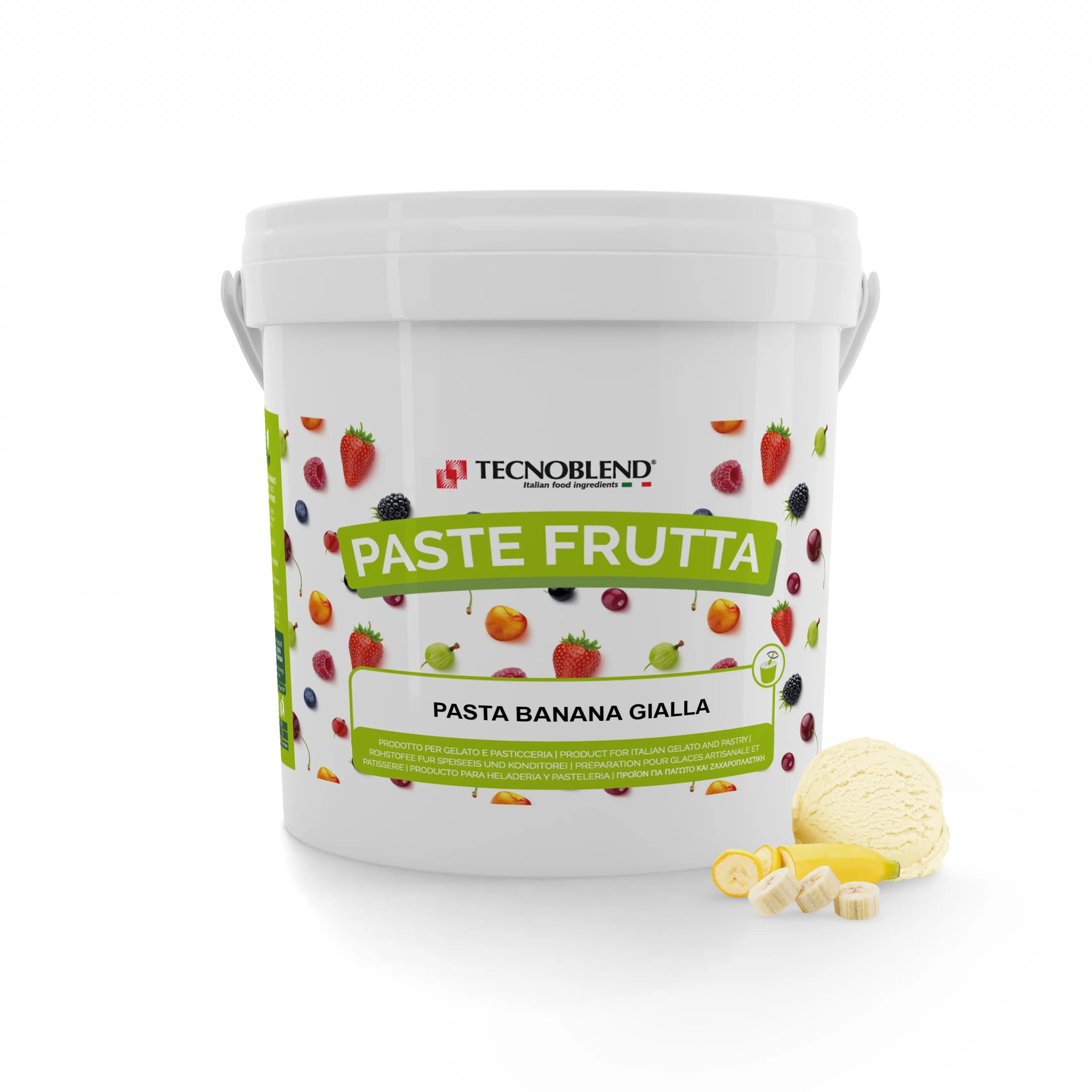 Pasta per gelato, desserts, semifreddi al gusto Banana, senza Lattosio, per Vegani, PASTA BANANA GIALLA