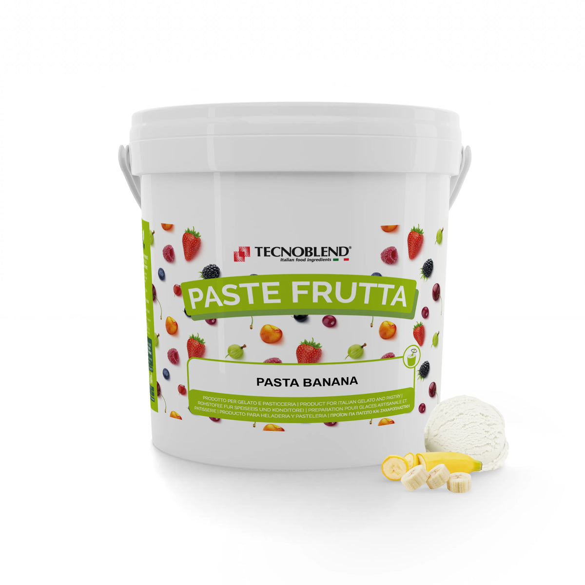 Pasta per gelato, desserts, semifreddi al gusto BANANA, senza Lattosio, per Vegani, PASTA BANANA