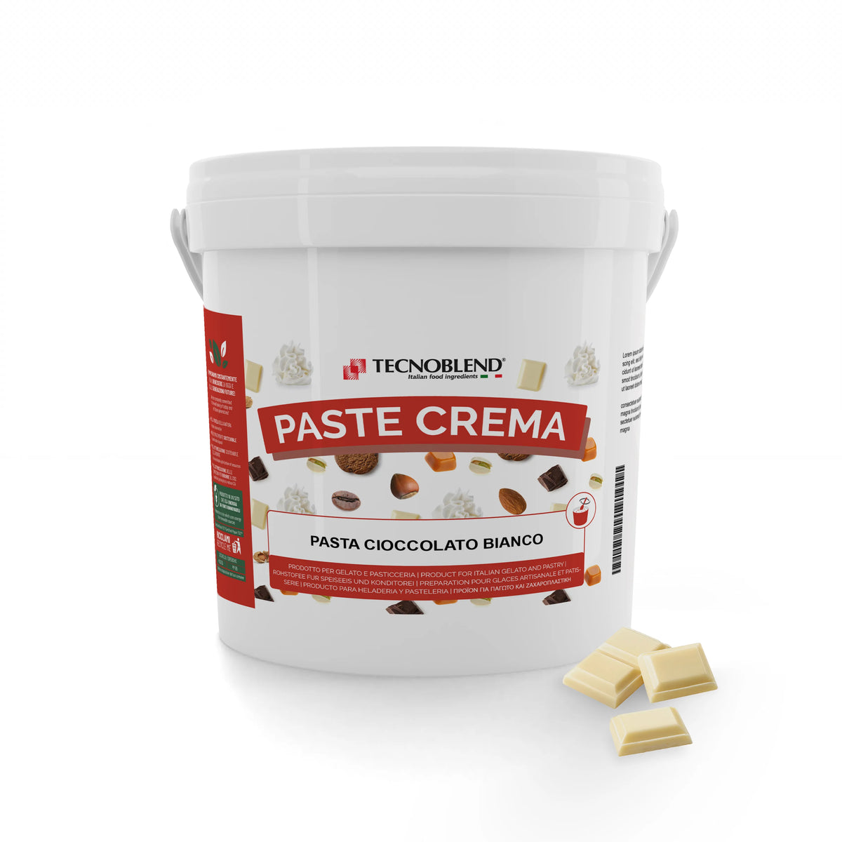 Pasta per gelato, desserts, semifreddi al gusto Cioccolato bianco, PASTA CIOCCOLATO BIANCO