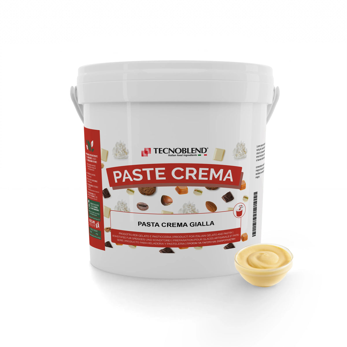 Pasta per gelato, desserts, semifreddi al gusto CREMA UOVO, senza Lattosio, PASTA CREMA GIALLA
