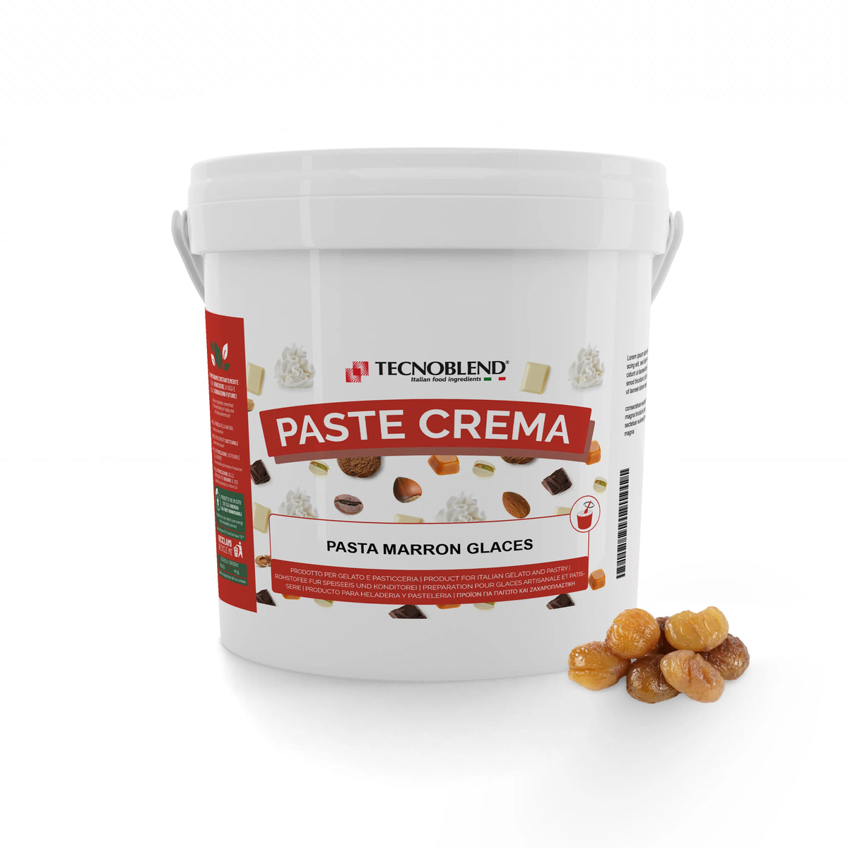 Pasta per gelato, desserts, semifreddi al gusto MARRON GLACES, senza Lattosio, per Vegani, PASTA MARRON GLACES