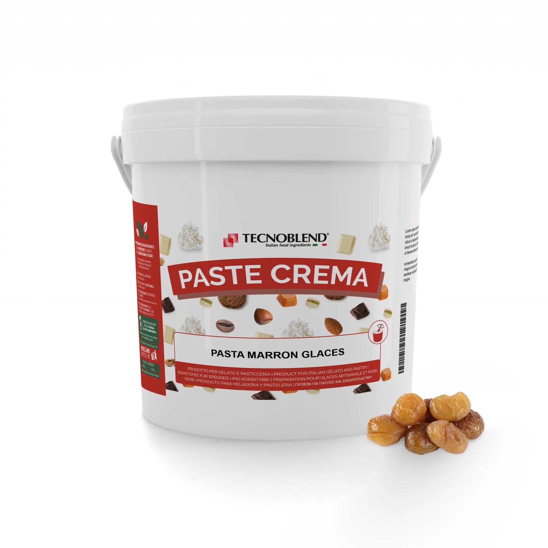 Pasta per gelato, desserts, semifreddi al gusto MARRON GLACES, senza Lattosio, per Vegani, PASTA MARRON GLACES