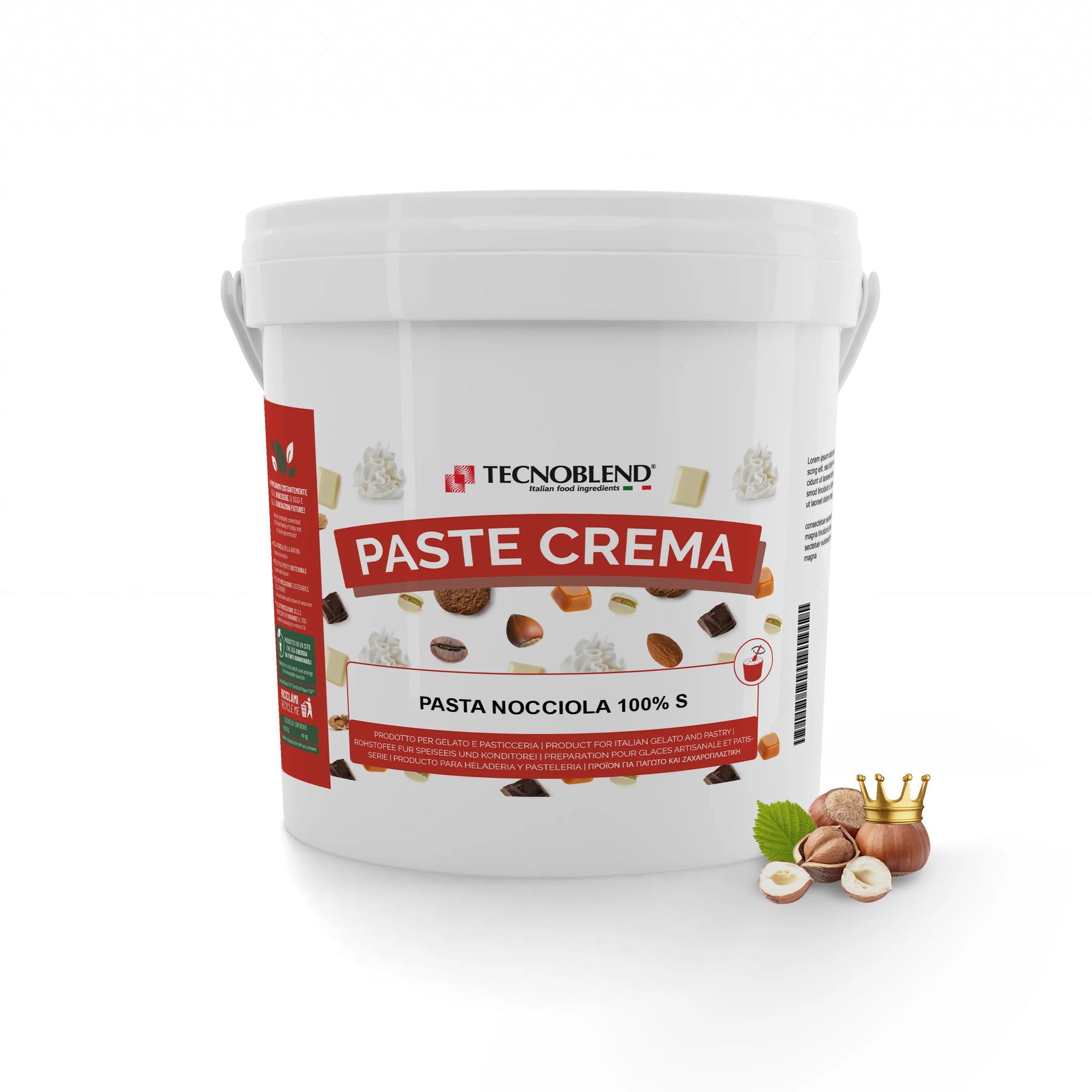 Pasta per gelato, desserts, semifreddi al gusto Nocciola, senza Lattosio, per Vegani, PASTA NOCCIOLA 100% S