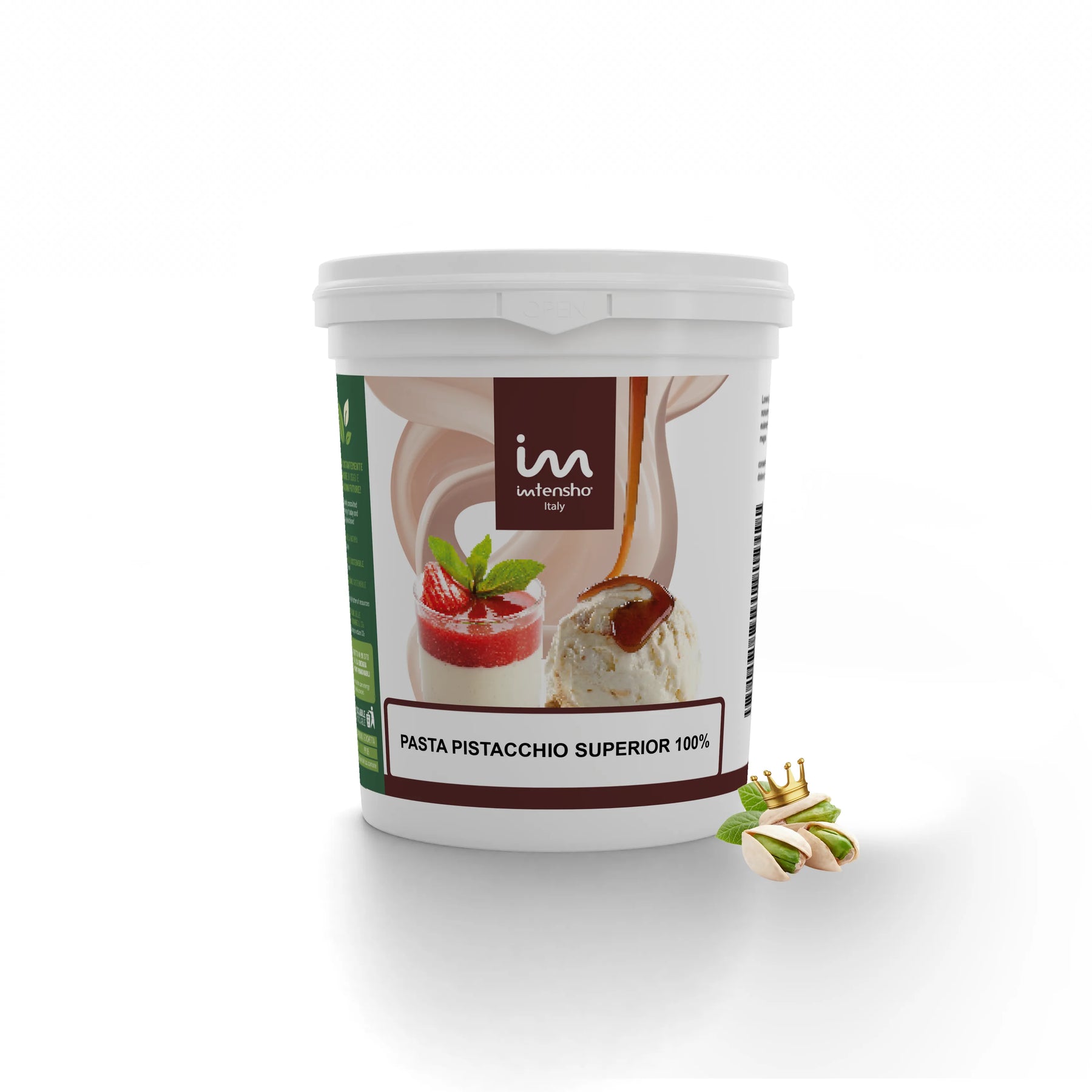 Pasta per gelato, desserts, semifreddi al gusto PISTACCHIO, senza Lattosio, per Vegani, PASTA PISTACCHIO SUPERIOR 100%