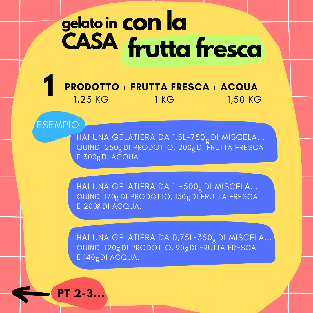 1,25 kg Preparato per Gelato alla Fragola con pezzi, senza lattosio