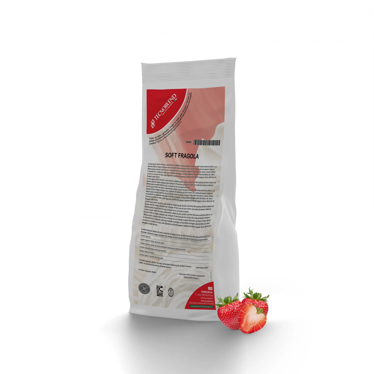 4 kg Preparato per Gelato Soft completo in polvere a Freddo alla FRAGOLA