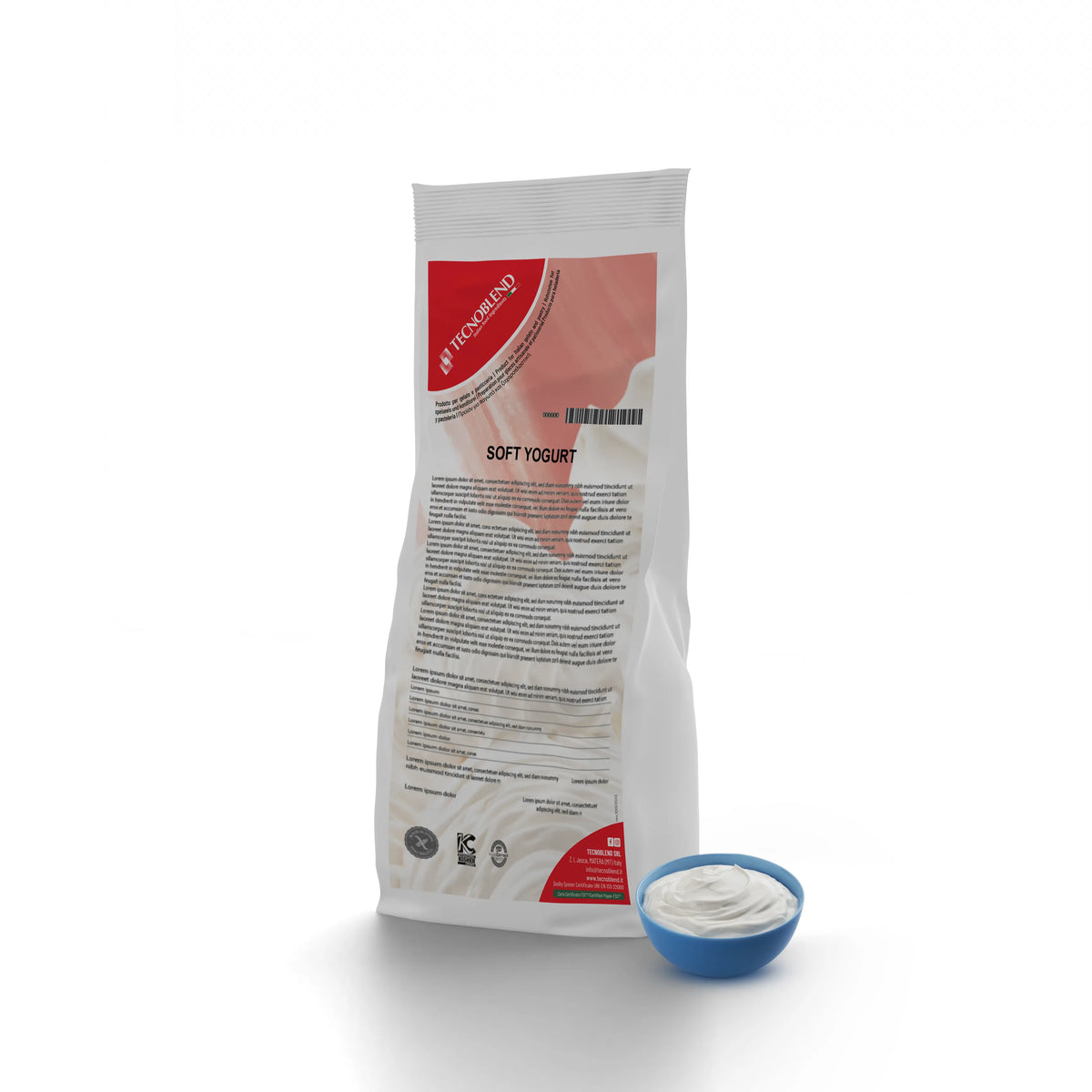 4 kg Preparato per Gelato Soft completo in polvere a Freddo allo Yogurt.