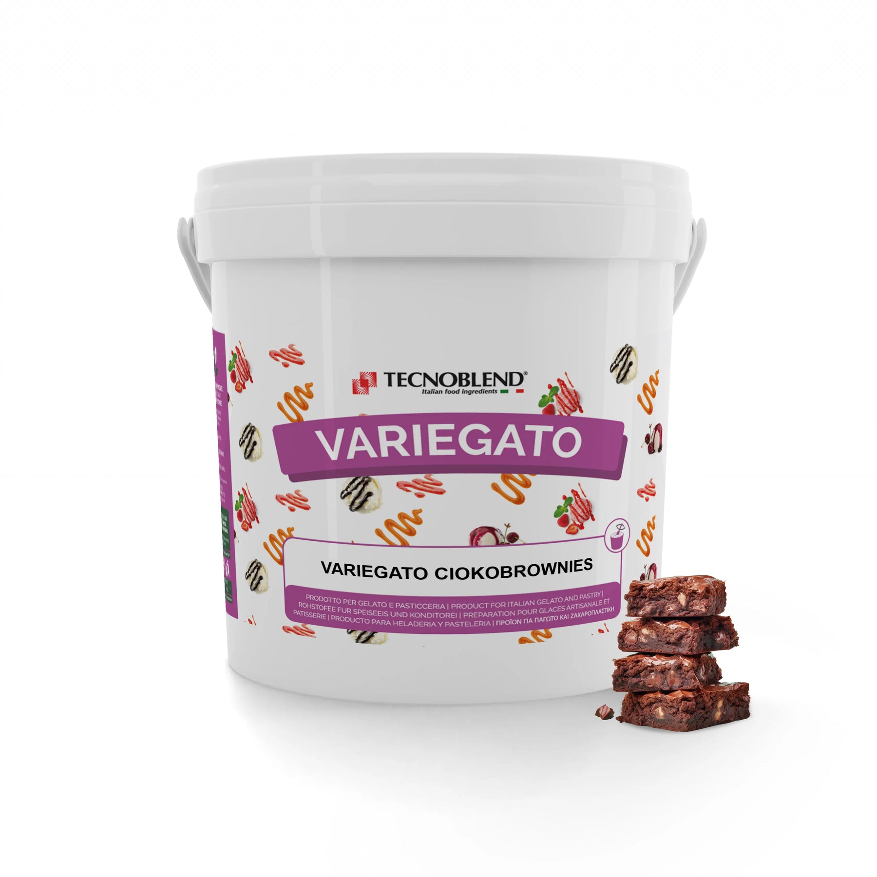 Variegato al gusto cioccolato con pezzi di brownies per Gelati e Desserts, Variegato Ciokobrownies