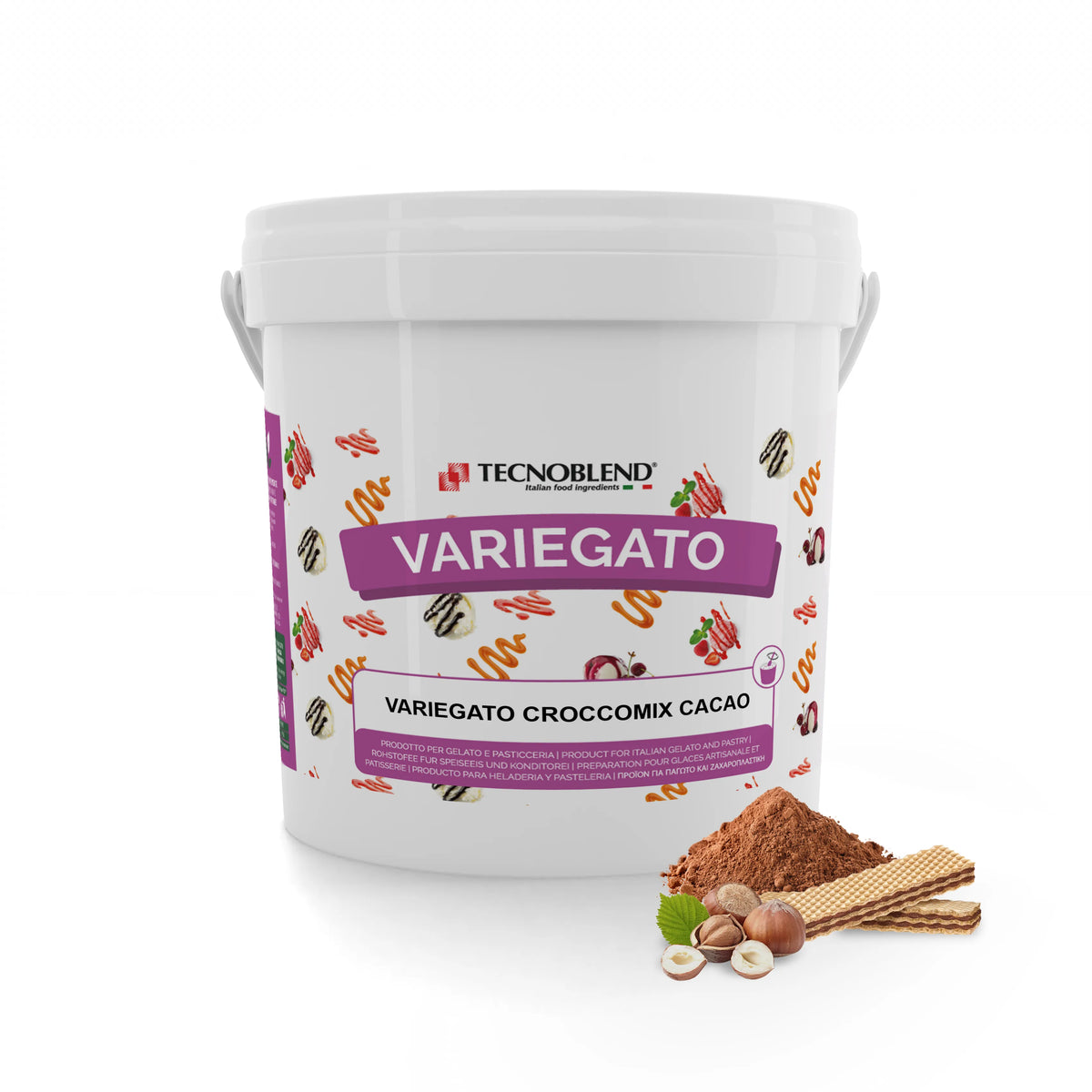 Variegato al Cioccolato al Latte per Gelati e Desserts, VARIEGATO CROCCOMIX CACAO