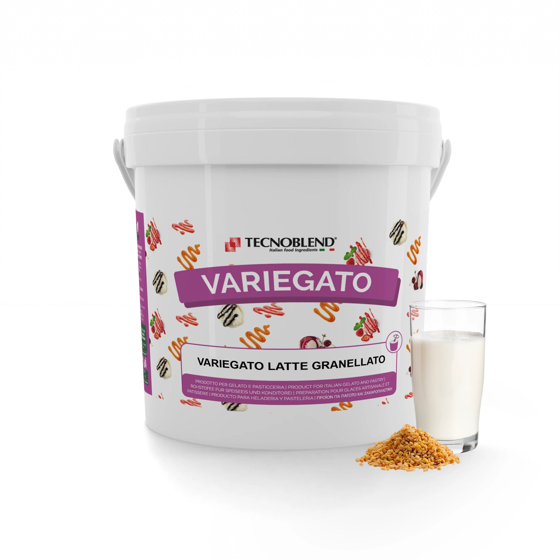 Variegato al Cioccolato al Latte per Gelati e Desserts, VARIEGATO LATTE GRANELLATO