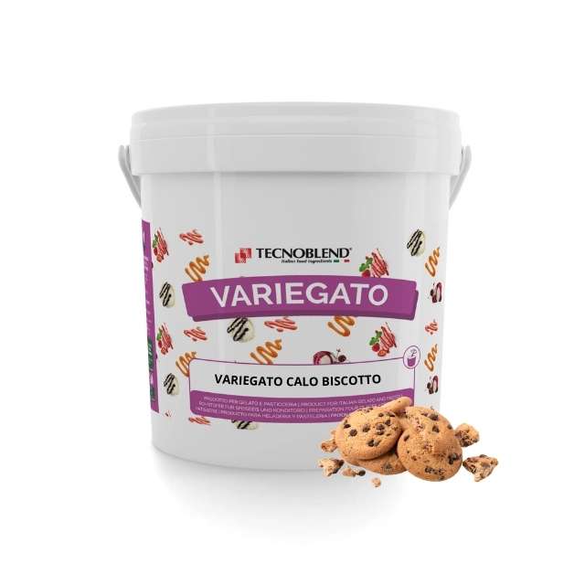 Variegato al Cacao e Nocciola per Gelati e Desserts senza zuccheri aggiunti, VARIEGATO CALO BISCOTTO