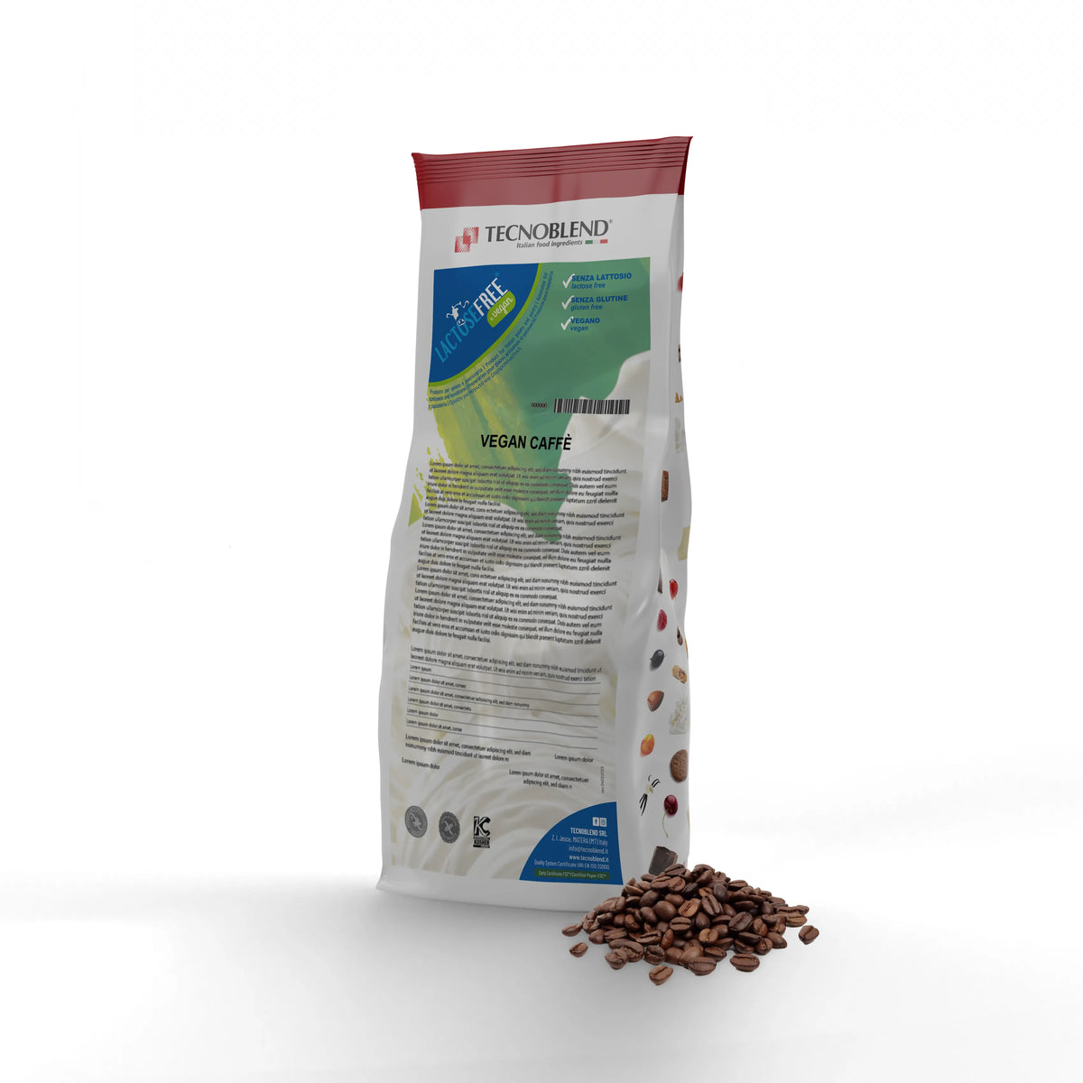 1,5kg Preparato per Gelato al Caffè senza Lattosio, per Vegani