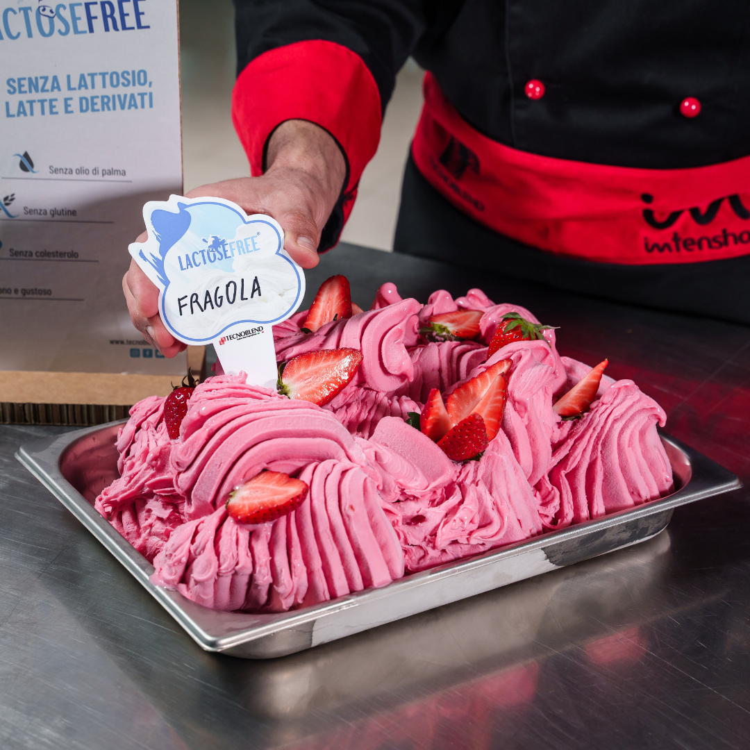 1,25 kg Preparato per Gelato alla Fragola con pezzi, senza lattosio
