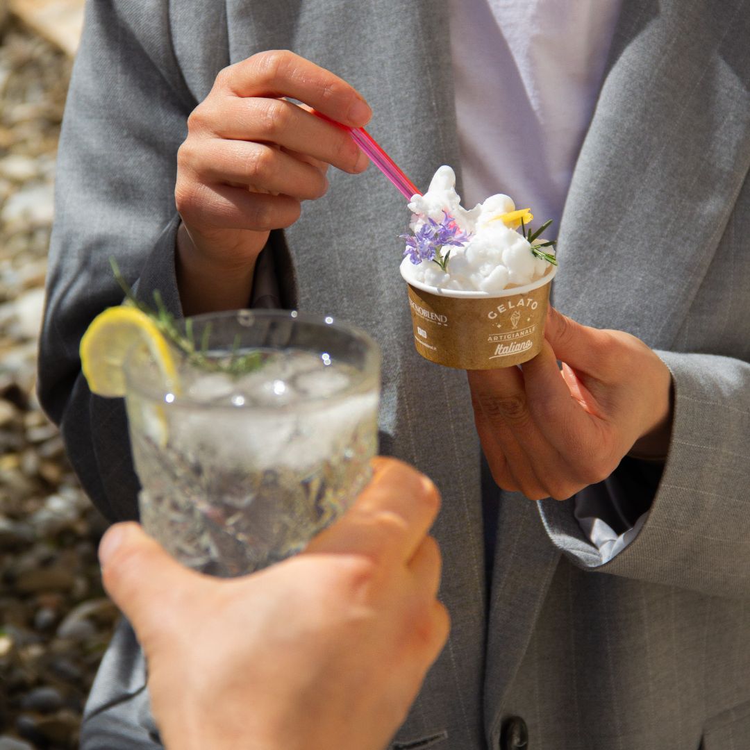 1,25 kg Preparato per Gelato al gusto Gin Tonic senza lattosio e per vegani, senza alcool