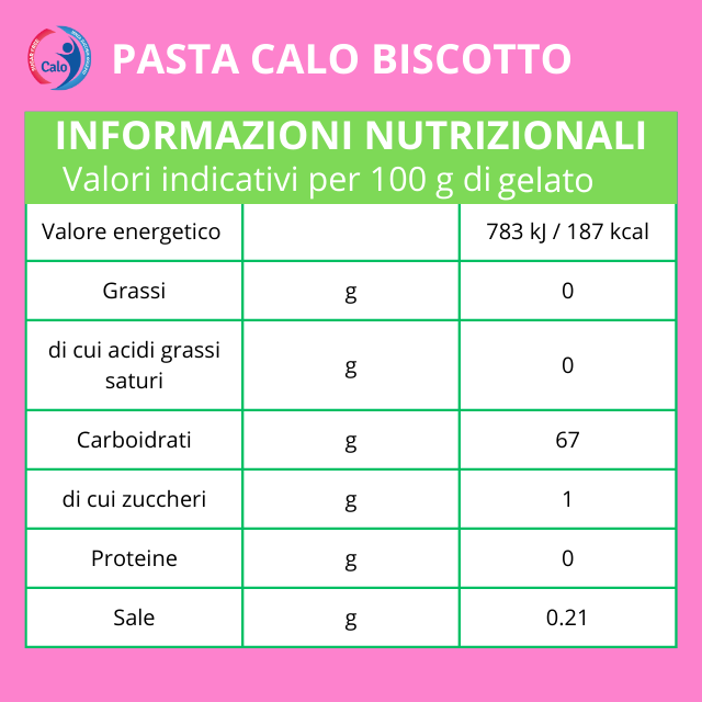 Pasta per gelato biscotto senza zuccheri aggiunti, PASTA CALO BISCOTTO