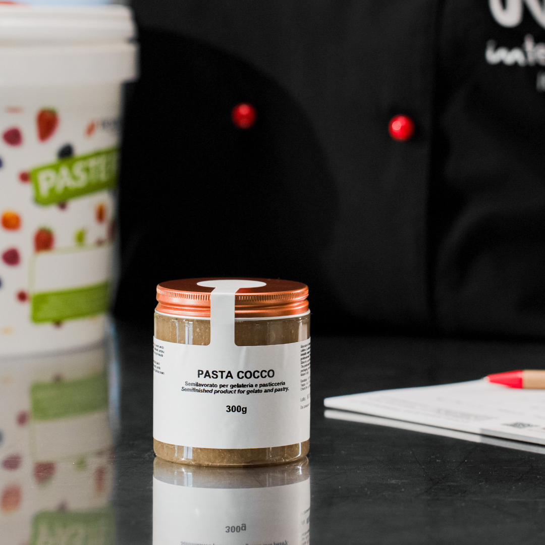 Pasta per gelato, desserts, semifreddi al gusto Cocco, senza Lattosio, per Vegani, PASTA COCCO
