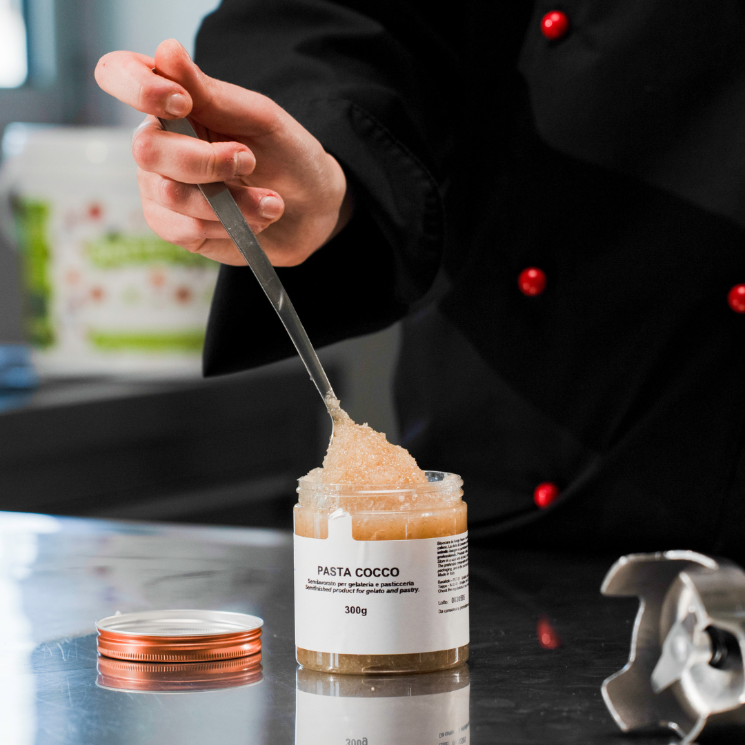 Pasta per gelato, desserts, semifreddi al gusto Cocco, senza Lattosio, per Vegani, PASTA COCCO