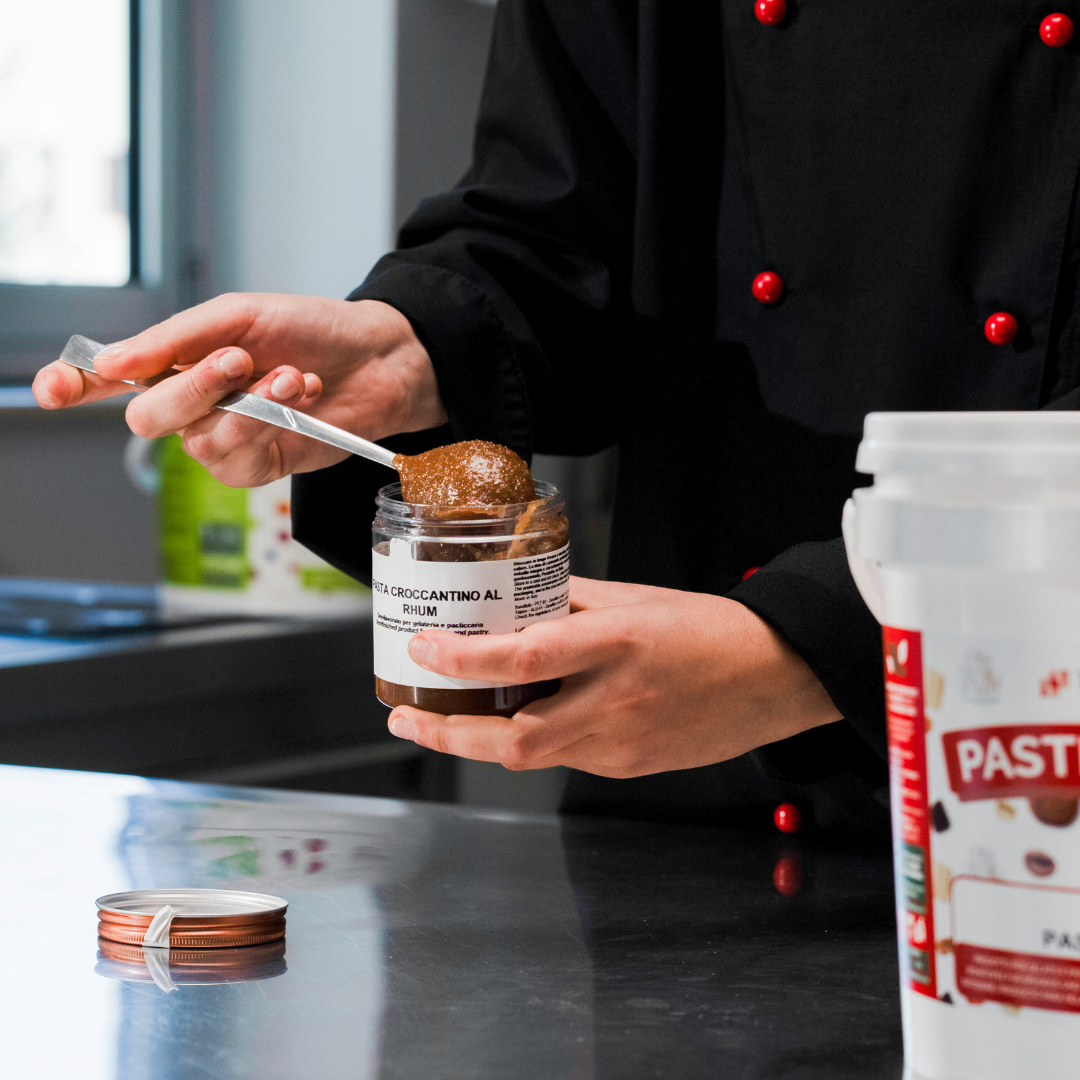 Pasta per gelato, desserts, semifreddi, senza Lattosio, per Vegani, PASTA CROCCANTINO AL RHUM
