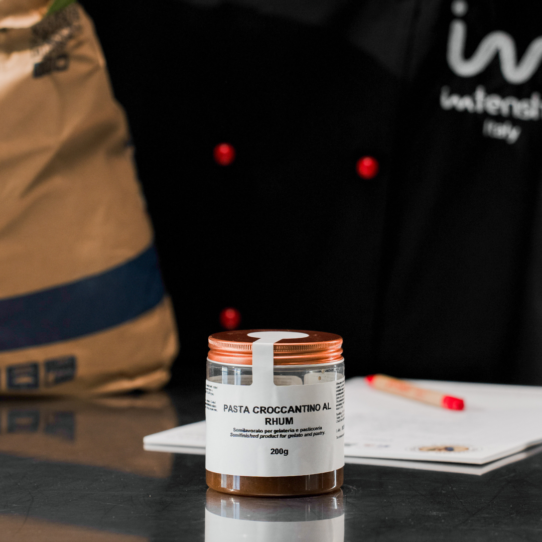 Pasta per gelato, desserts, semifreddi, senza Lattosio, per Vegani, PASTA CROCCANTINO AL RHUM
