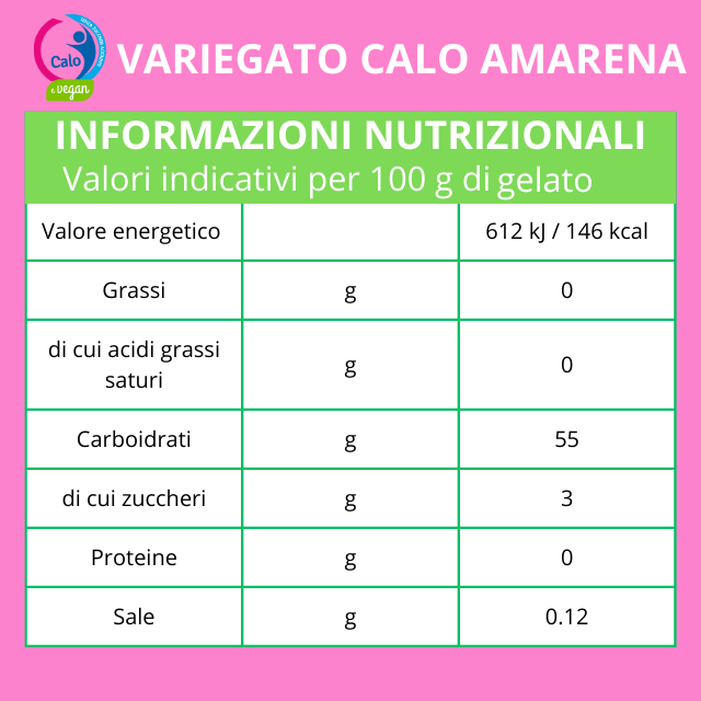 Variegato Amarena per Gelati e Dessert senza zuccheri aggiunti, Variegato Calo Amarena