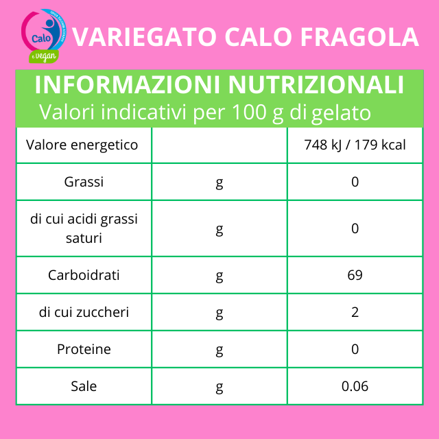 Variegato alla Fragola per Gelati e Dessert senza zuccheri aggiunti, Variegato Calo Fragola