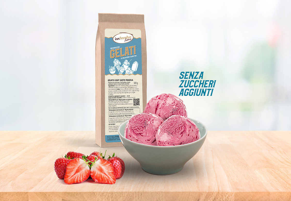 320g Preparato per gelato alla Fragola senza zuccheri