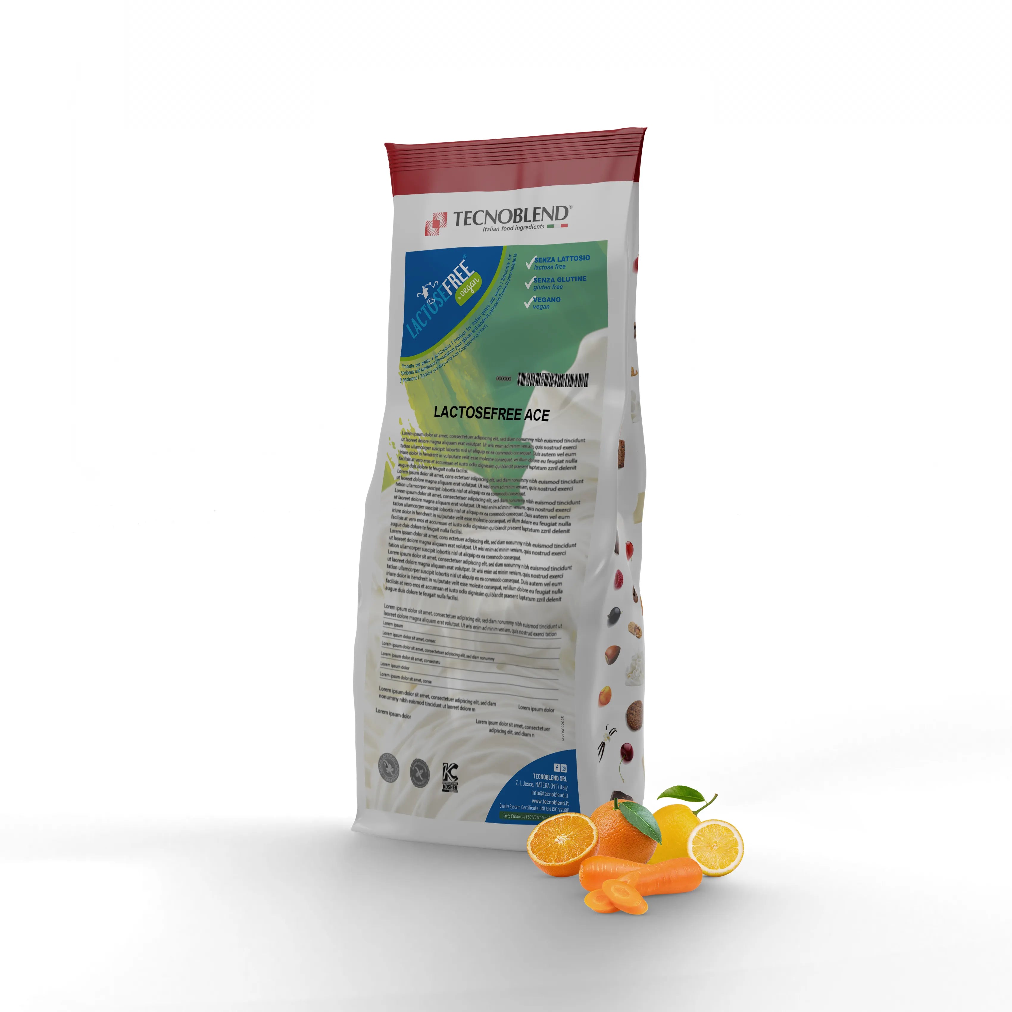 1,25 kg Preparato per Gelato all'ACE senza lattosio, per vegani