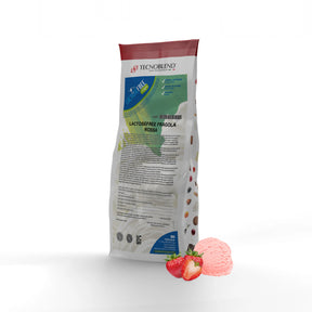 1,25 kg Preparato per Gelato alla Fragola Rossa con pezzi, senza lattosio, per vegani