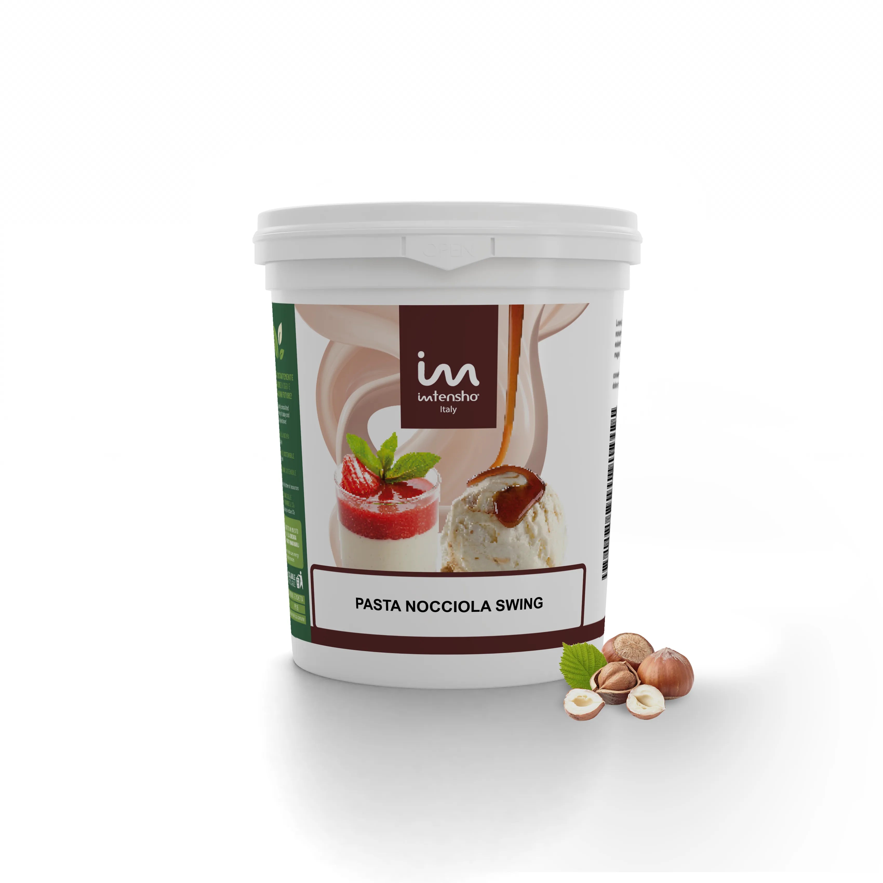 Pasta per gelato, desserts, semifreddi al gusto Nocciola, senza Lattosio, per Vegani, PASTA NOCCIOLA SWING
