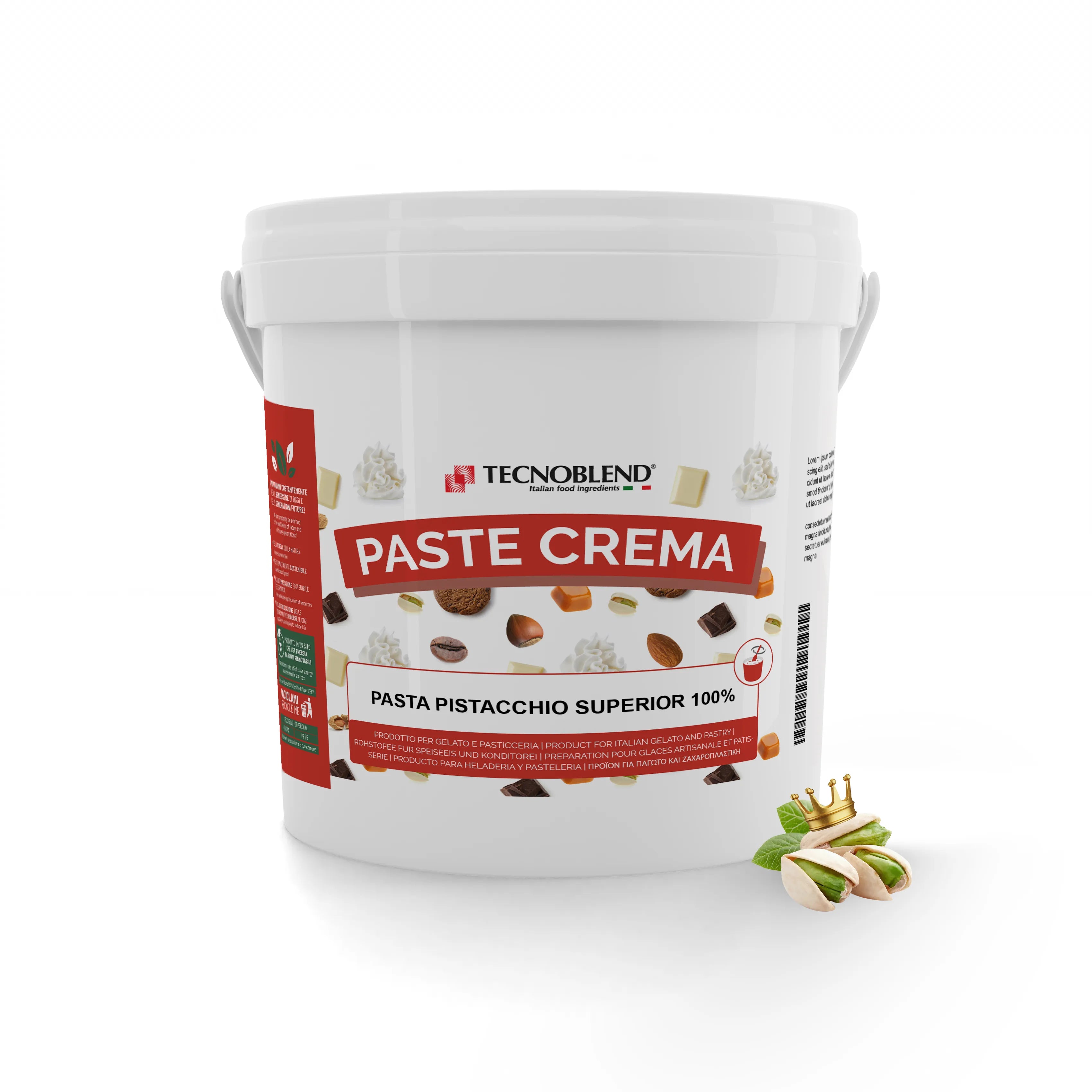 Pasta per gelato, desserts, semifreddi al gusto PISTACCHIO, senza Lattosio, per Vegani, PASTA PISTACCHIO SUPERIOR 100%
