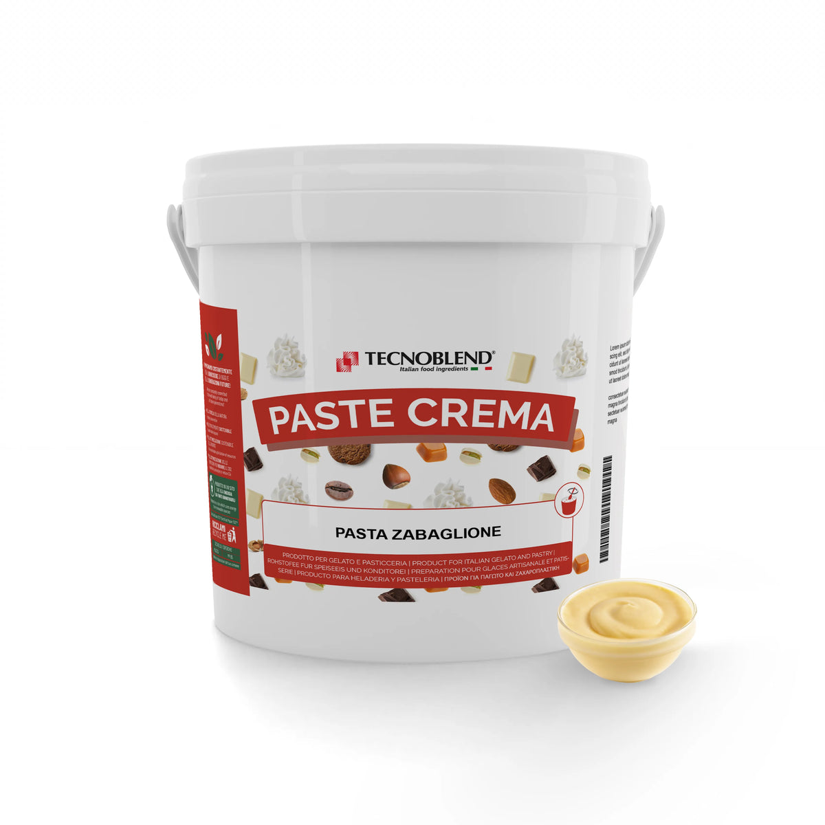 Pasta per gelato, desserts, semifreddi gusto ZABAIONE