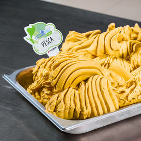 1,25 kg Preparato per Gelato alla Pesca con pezzi, senza lattosio, per vegani