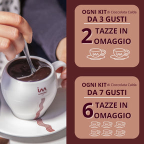 Kit 3 gusti - Preparato per cioccolata calda: LATTE - BIANCA - COCCO