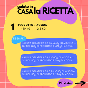 1,5kg Preparato per gelato al COCCO con pezzi senza Lattosio, per Vegani
