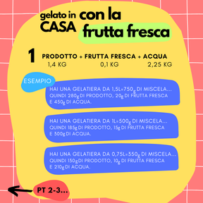 1,5kg Preparato per gelato al COCCO con pezzi senza Lattosio, per Vegani